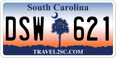 SC license plate DSW621