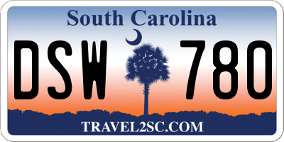 SC license plate DSW780