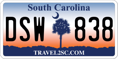 SC license plate DSW838