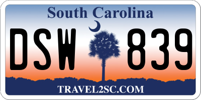 SC license plate DSW839