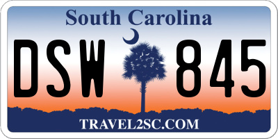 SC license plate DSW845