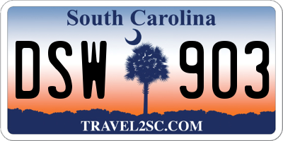 SC license plate DSW903