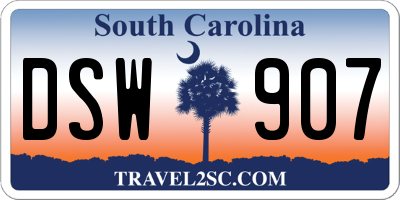 SC license plate DSW907