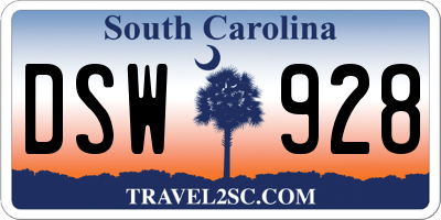 SC license plate DSW928