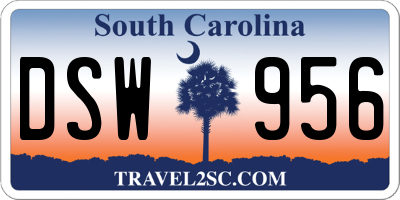 SC license plate DSW956