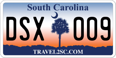 SC license plate DSX009