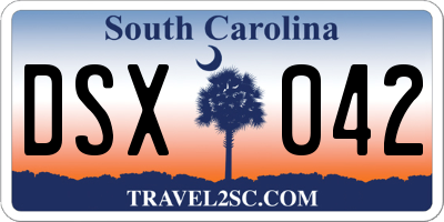 SC license plate DSX042