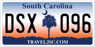 SC license plate DSX096