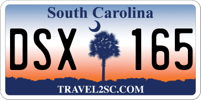 SC license plate DSX165