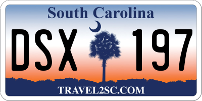 SC license plate DSX197