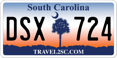 SC license plate DSX724