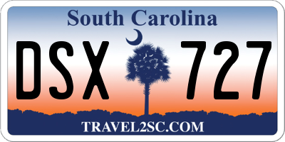 SC license plate DSX727