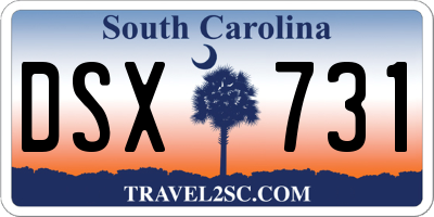 SC license plate DSX731