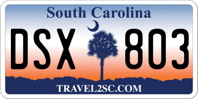 SC license plate DSX803
