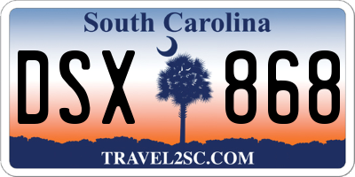 SC license plate DSX868