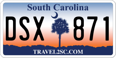 SC license plate DSX871