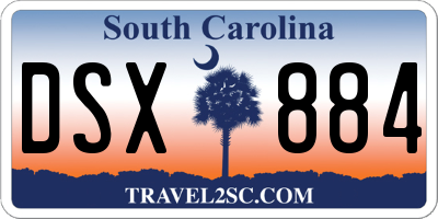 SC license plate DSX884