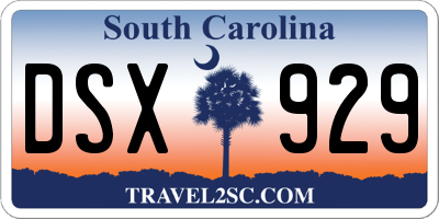 SC license plate DSX929