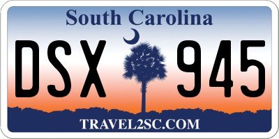 SC license plate DSX945