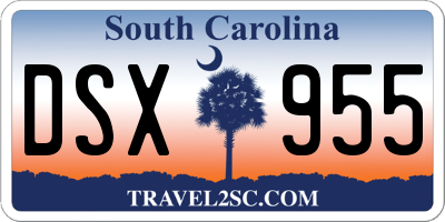 SC license plate DSX955