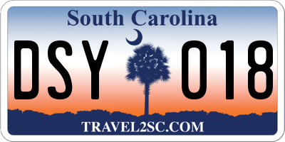 SC license plate DSY018