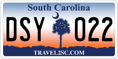 SC license plate DSY022
