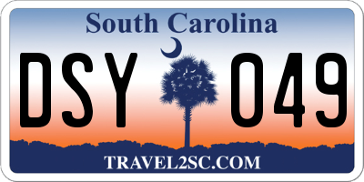 SC license plate DSY049