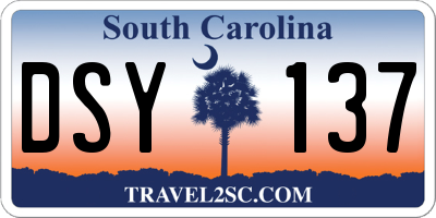 SC license plate DSY137