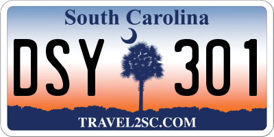 SC license plate DSY301