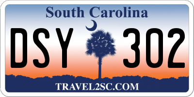 SC license plate DSY302
