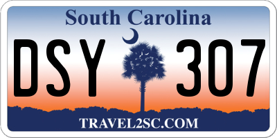 SC license plate DSY307