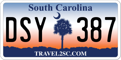 SC license plate DSY387