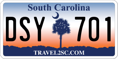 SC license plate DSY701