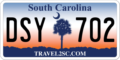 SC license plate DSY702