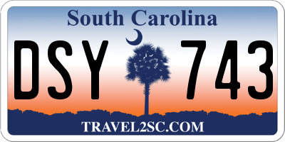 SC license plate DSY743