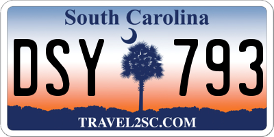SC license plate DSY793