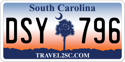 SC license plate DSY796