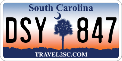 SC license plate DSY847