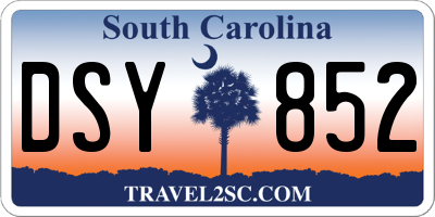 SC license plate DSY852