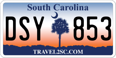 SC license plate DSY853