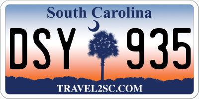 SC license plate DSY935