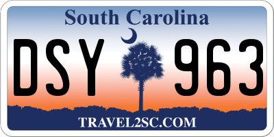 SC license plate DSY963