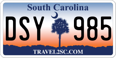 SC license plate DSY985