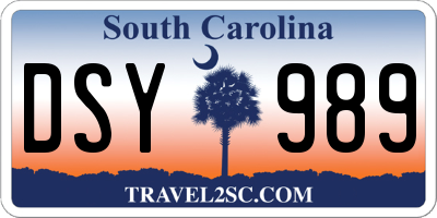 SC license plate DSY989