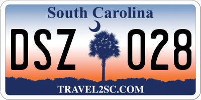 SC license plate DSZ028