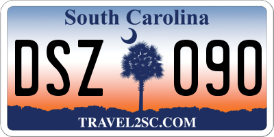 SC license plate DSZ090