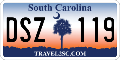 SC license plate DSZ119