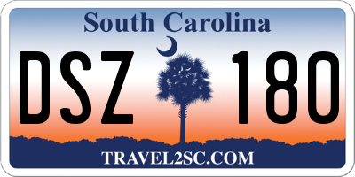 SC license plate DSZ180
