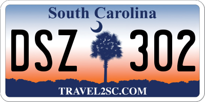 SC license plate DSZ302
