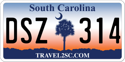 SC license plate DSZ314